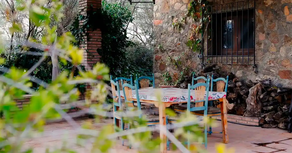 Terraza del alojamiento rural Terra Aura cerca de Toledo